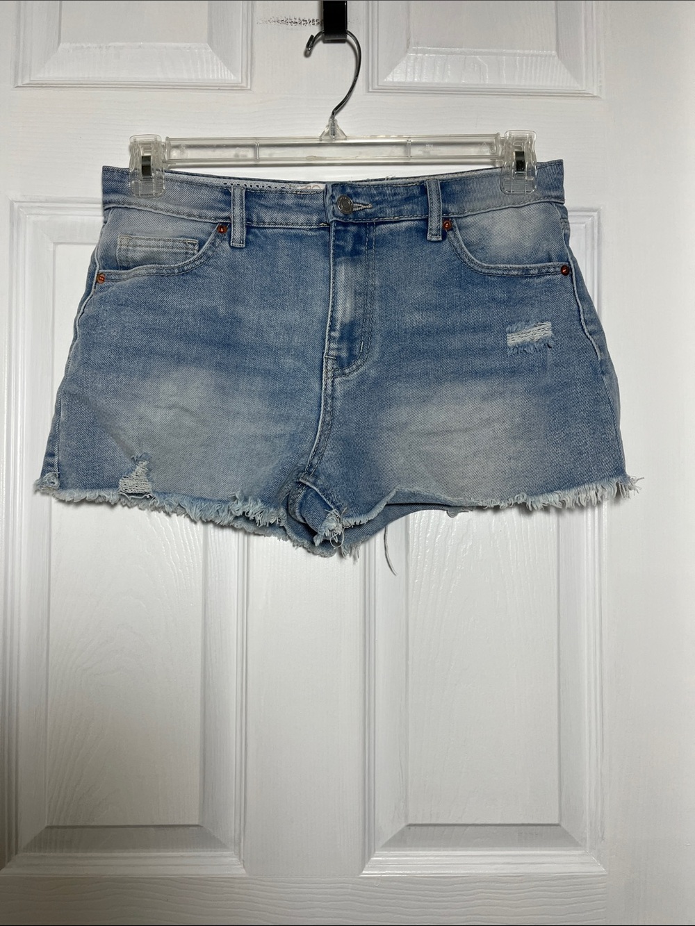Project Rebel Light Blue Distressed Denim Shorts for Women